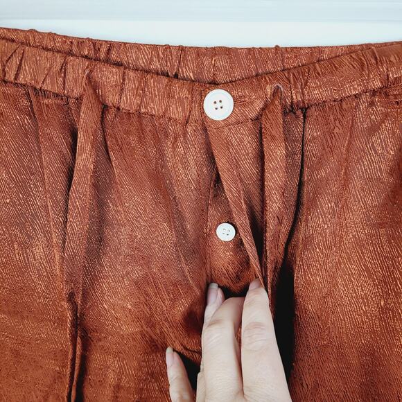Untitled in Motion Emissus rust satin drawstring waist lounge pants XL - Picture 6 of 13